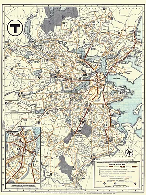 Massachusetts Bay Transportation Authority system route map