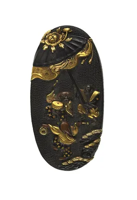 Kashira with Dancing Figures