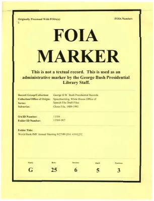 World Bank/IMF Annual Meeting 9/27/89 [OA 4390] [3]