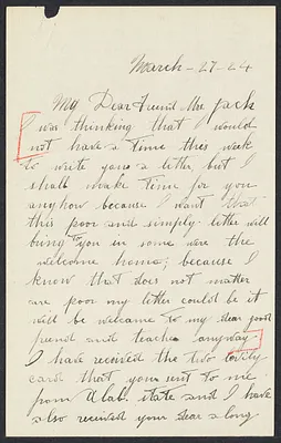 Sacco-Vanzetti Case Records, 1920-1928. Correspondence. Nicola Sacco to Mrs. Cerise Jack, March 27, 1924. Box 38, Folder 56, Harvard Law School Library, Historical & Special Collections