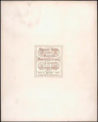 Boston Architectural Club sketchbook, title page