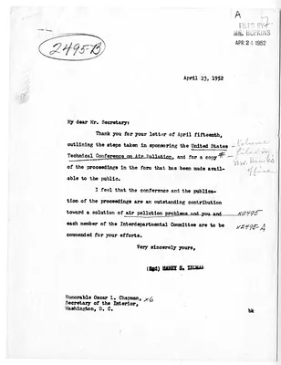 Correspondence Between Secretary of the Interior Oscar Chapman and President Harry S. Truman