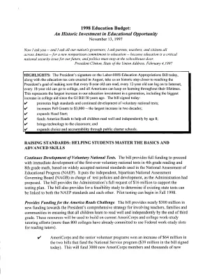 FY [Fiscal Year] 98 Labor-Health Bill Signing 97 and Act