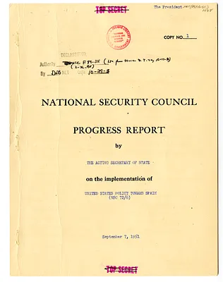 National Security Council Progress Report by the Acting Secretary of State on the Implementation of United States Policy Toward Spain (NSC 72/6)