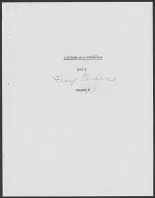 Herbert Brutus Ehrmann Papers, 1906-1970. Sacco-Vanzetti. Part I, Chapter 7: Fringe Evidence at the Plymouth trial; Index to jurors. Box 5, Folder 11, Harvard Law School Library, Historical & Special Collections