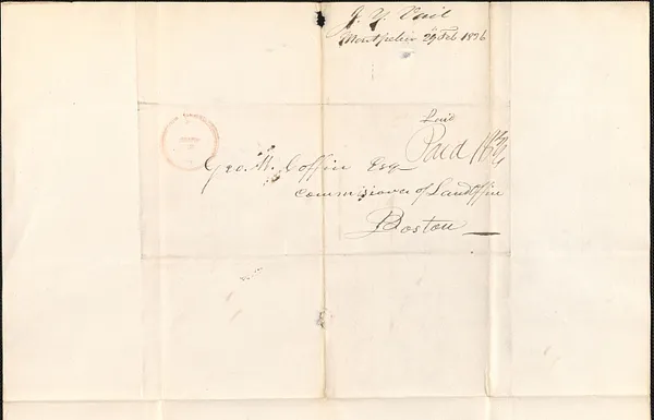 J. Y. Vail to George Coffin, 29 February 1836