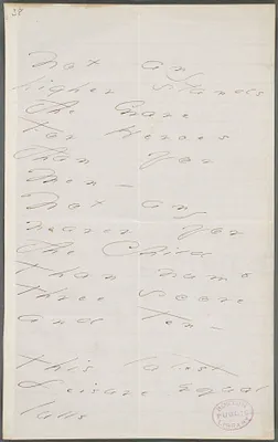 Emily Dickinson, Amherst, Mass., autograph manuscript poem: Not any higher stands the grave, 1873