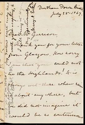 Letter from Mary Anne Estlin, Durdham Down, Bristol, [England], to William Lloyd Garrison, July 25, 1867