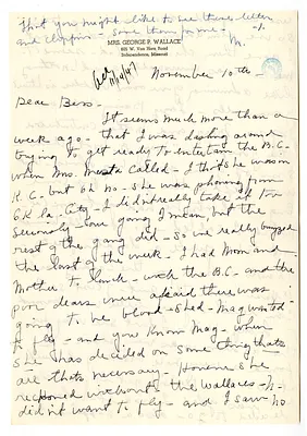 Letter from May Wallace to Bess W. Truman