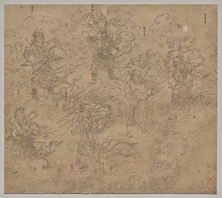 Album of Daoist and Buddhist Themes: Procession of Daoist Deities: Leaf 19