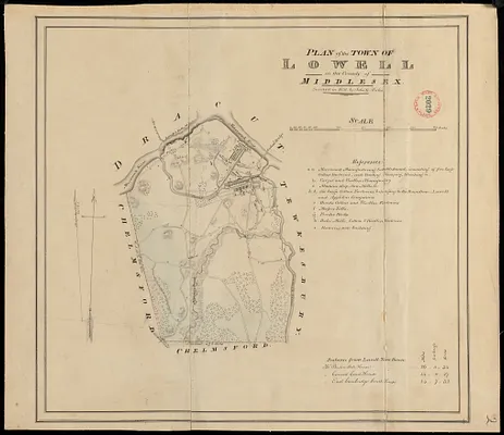 Plan of Lowell made by John G. Hales, dated 1831
