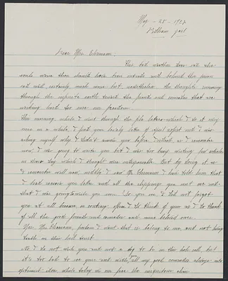 Herbert Brutus Ehrmann Papers, 1906-1970. Sacco-Vanzetti. Nicola Sacco and Rose Sacco: letters, 1926-1927. Box 16, Folder 8, Harvard Law School Library, Historical & Special Collections