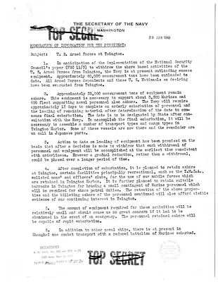 Memorandum from Secretary of the Navy John L. Sullivan to President Harry S. Truman, with Related Material
