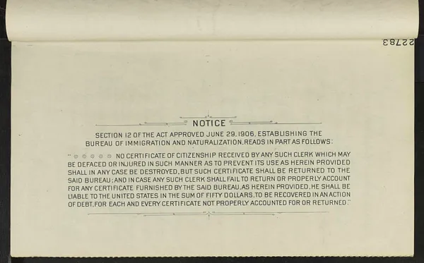 Certificate Numbers 1611 - 1620, 1909-1910