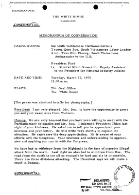 March 25, 1975 - Ford, South Vietnamese Officials
