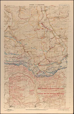 Carte générale des objectifs d'artillerie à la date du 9 Septembre 18