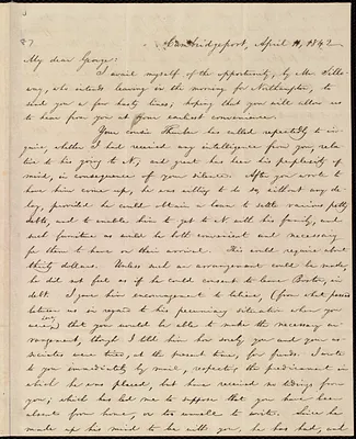 Letter from William Lloyd Garrison, Cambridgeport, [Mass.], to George William Benson, April 11, 1842