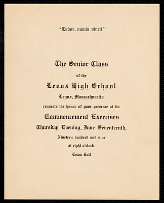 The senior class of Lenox High School commencement exercise