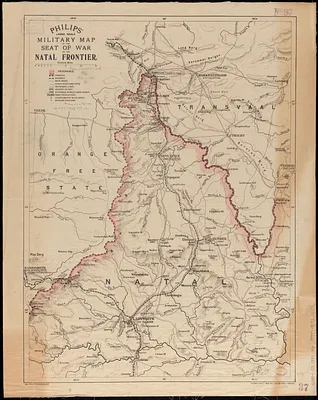 Philips' large scale military map of the seat of war on the Natal frontier