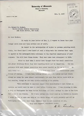Letters Received to Howard H. Barker [H.H. Barker], December 3, 1927