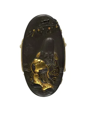 Kashira with Fukurokujû