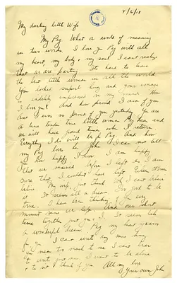 Letter from John Leonard to Eileen Leonard