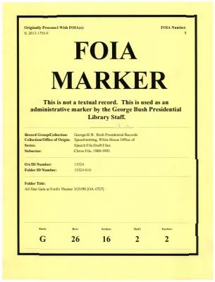 All-Star Gala at Ford's Theater 3/25/90 [OA 4727]