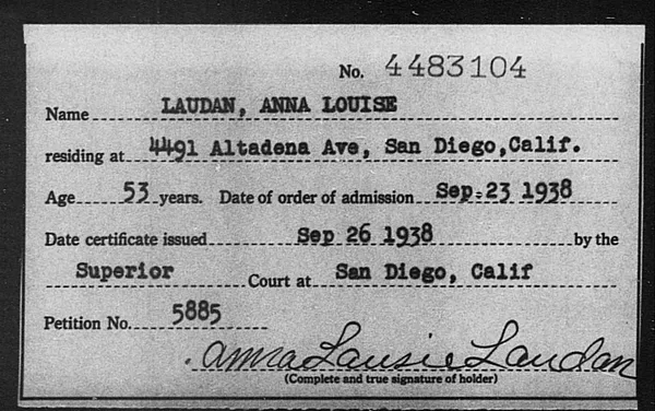 Laudan, Anna Louise - 1938