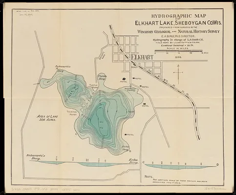 Hydrographic map of Elkhart Lake, Sheboygan Co. Wis.