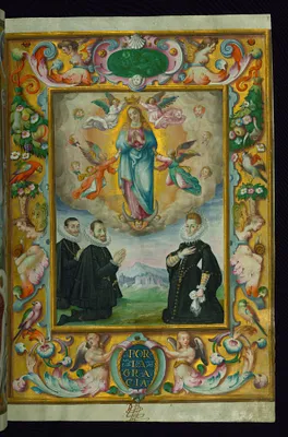 Coronation of the Virgin with King Phillip III, Don Luys Nunez Perez, and Queen Margaret