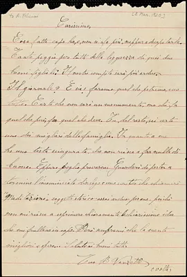 Bartolomeo Vanzetti autographed letter signed (initials) to [Aldino Felicani], Plymouth, 8 March 1920