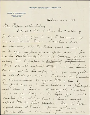 Farrand, Livingston, 1867-1939 autograph letter signed to Hugo Münsterberg, New York, 21 October 1898