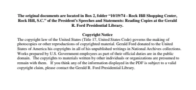 10/19/74 - Rock Hill Shopping Center, Rock Hill S.C.