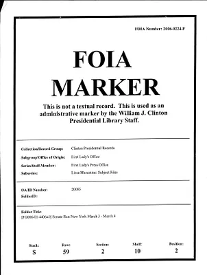 [FG006-01 440640] Senate Run New York March 3-March 4 [1]