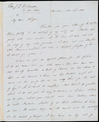 Letter from James Taylor Dickinson, Meriden, to Amos Augustus Phelps, Nov. 22d 1844