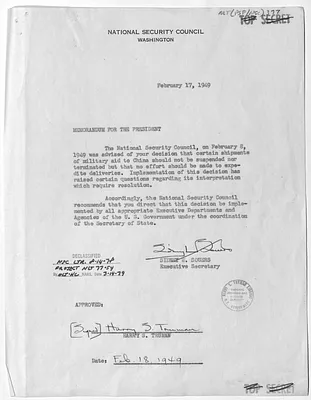 Memorandum from Sidney Souers to President Harry S. Truman