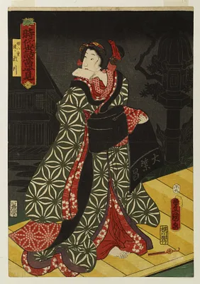 The Actor Iwai Kumesaburō III Performing as the Girl Yae, later Seyama
