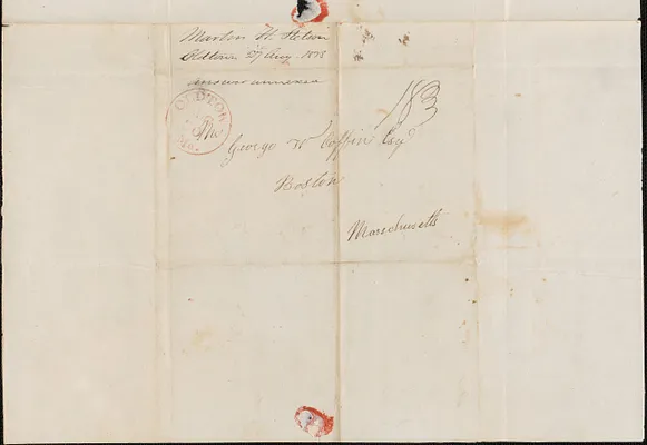 Martin H. Stetson to George Coffin, 27 August 1838