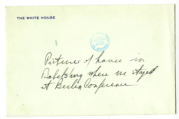 Handwritten Note by President Harry S. Truman, with Truman Library Cross Reference Note
