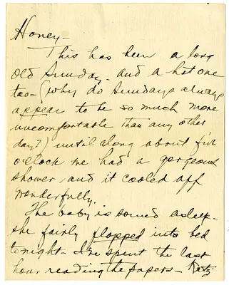 Letter from Bess W. Truman to Harry S. Truman