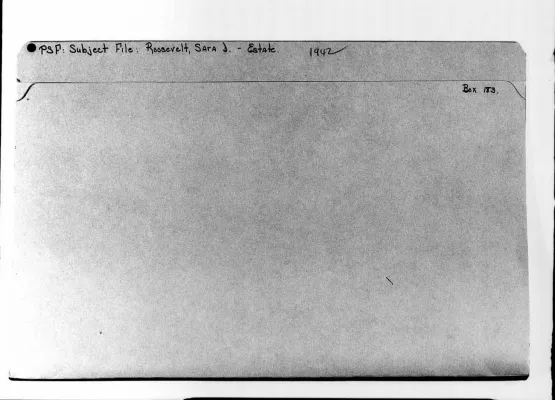 Roosevelt, Sara D. - Estate (1), 1942