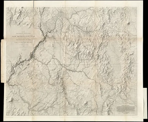 Map of explorations and surveys in New Mexico and Utah made under the direction of the Secretary of War by Capt. J. N. Macomb topl. engrs. assisted by C. H. Dimmock. c. engr. 1860