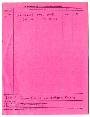 Index to Central Intelligence Agency Reports