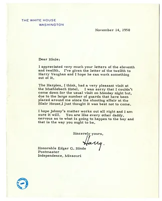 Letter from Harry S. Truman to Edgar Hinde