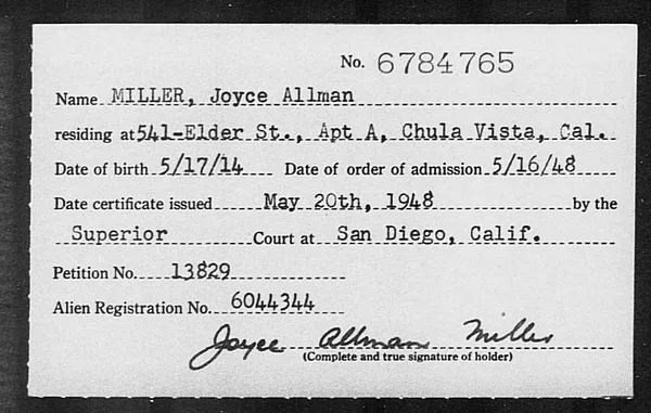 Miller, Joyce Allman - 1948