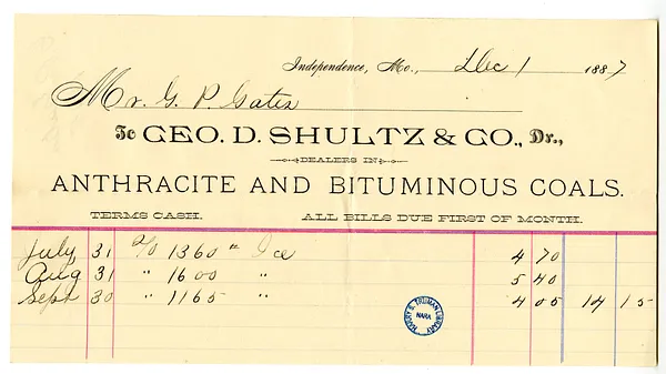 Bill from George D. Schultz and Company to George P. Gates