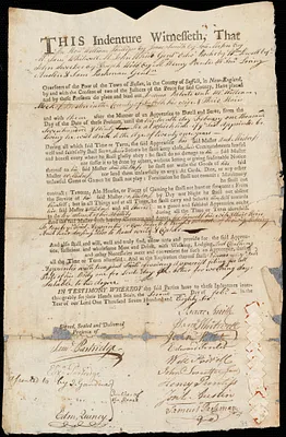 Joshua Roberts indentured to apprentice with William Mack of Boston, 2 February 1786