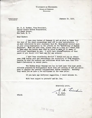 Letters Received to H.H. Barker, January 14, 1935