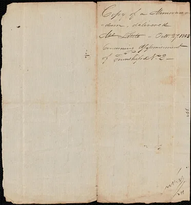 Draft of an Acceptance of an Appraisal by the Committee for the Sale of Eastern Lands, 27 October, 1803