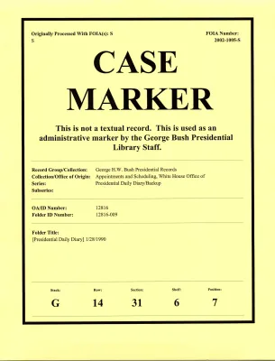 [Presidential Daily Diary] 1/28/1990